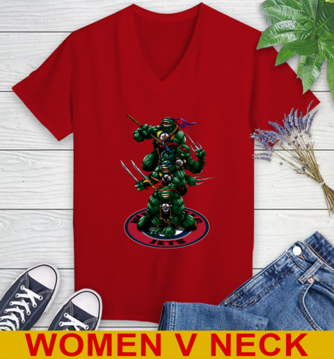 NHL Hockey Winnipeg Jets Teenage Mutant Ninja Turtles Shirt Women's V-Neck T-Shirt 12