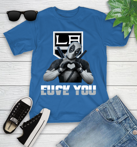 NHL Los Angeles Kings Deadpool Love You Fuck You Hockey Sports Youth T-Shirt 12