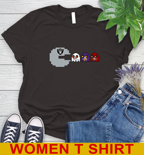 Oakland Raiders NFL Football Pac Man Champion Women's T-Shirt 8