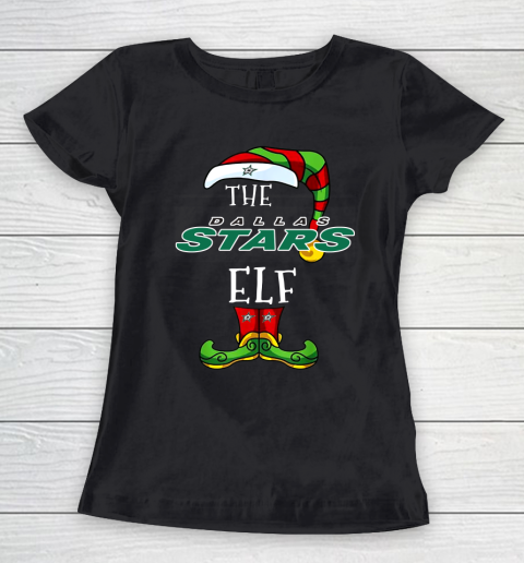 Dallas Stars Christmas ELF Funny NHL Women's T-Shirt