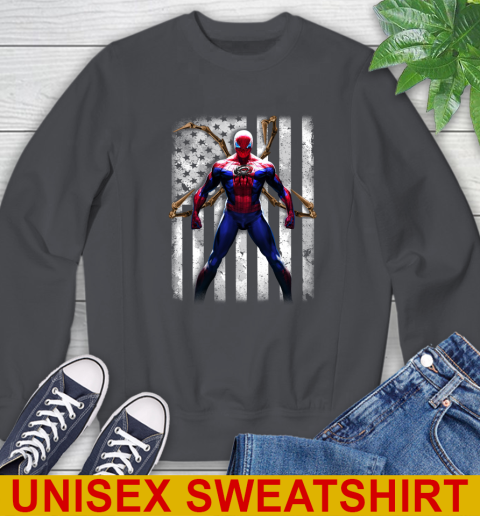 NHL Hockey Carolina Hurricanes Spider Man Avengers Marvel American Flag Shirt Sweatshirt 7