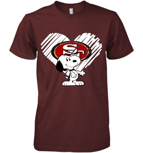 vtuc a happy christmas with san francisco 49ers snoopy premium guys tee 5 front maroon