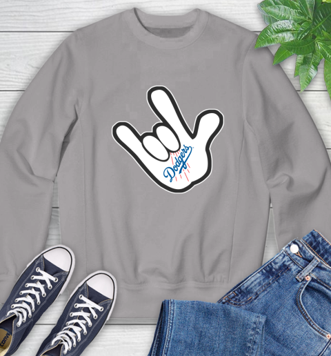 Los Angeles Dodgers MLB Baseball Mickey Rock Hand Disney Sweatshirt 5