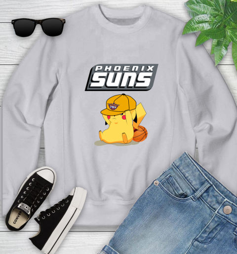 NBA Pikachu Basketball Sports Phoenix Suns Youth Sweatshirt 4