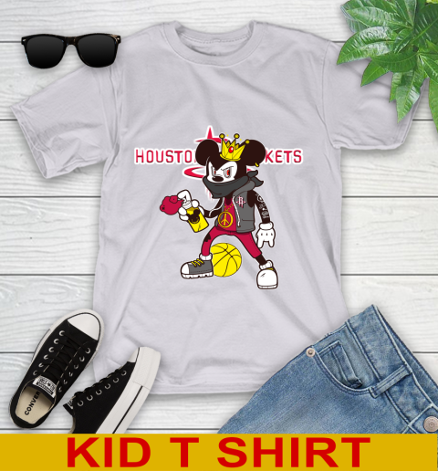 Houston Rockets NBA Basketball Mickey Peace Sign Sports Youth T-Shirt 5