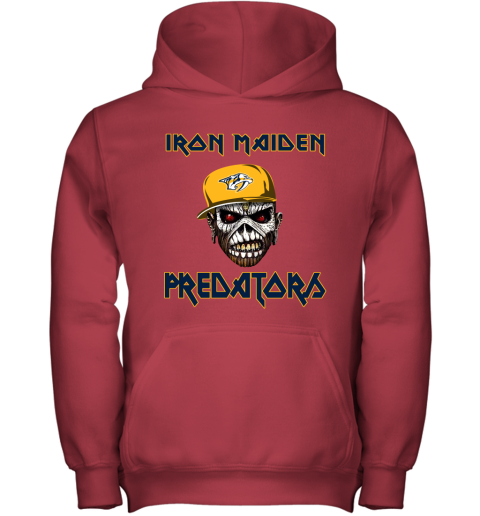 NHL Nashville Predators Iron Maiden Rock Band Music Hockey Sports xXs8ZYWWNXv youth hoodie 43 95 151514 front red