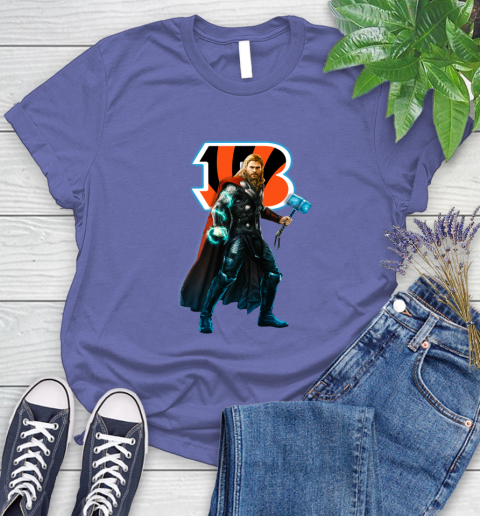 NFL Thor Avengers Endgame Football Cincinnati Bengals Women's T-Shirt 11