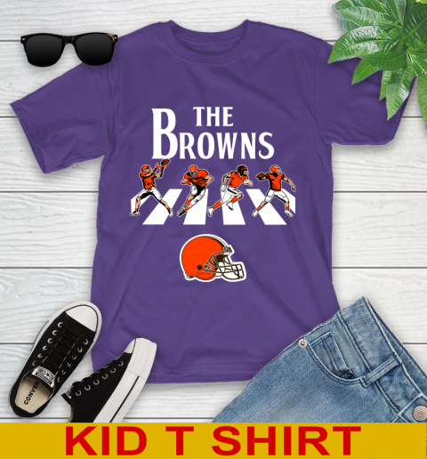 NFL Football Cleveland Browns The Beatles Rock Band Shirt Youth T-Shirt 3