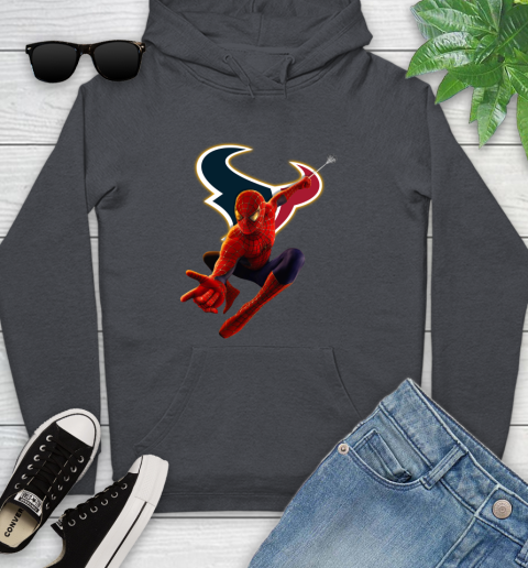 NFL Spider Man Avengers Endgame Football Houston Texans Youth Hoodie 8