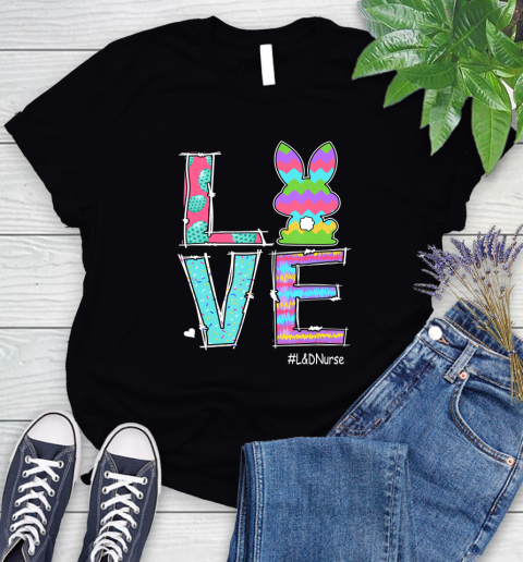 Nurse Shirt Cute Bunny Love L Women's T-Shirt