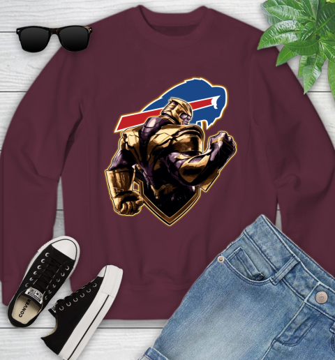 NFL Thanos Avengers Endgame Football Sports Buffalo Bills Youth Sweatshirt 5