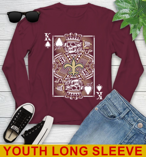New Orleans Saints NFL Football The King Of Spades Death Cards Shirt Youth Long Sleeve 6