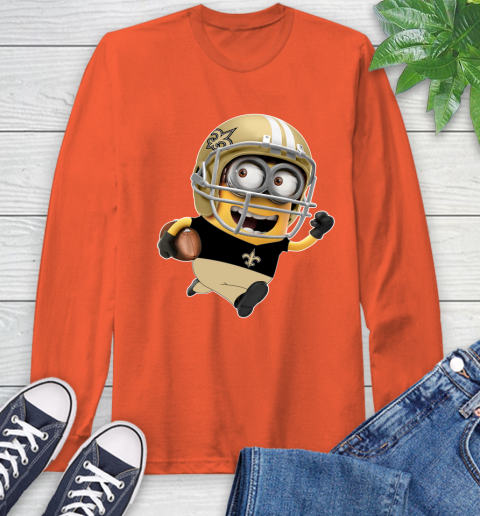NFL New Orleans Saints Minions Disney Football Sports Long Sleeve T-Shirt 5