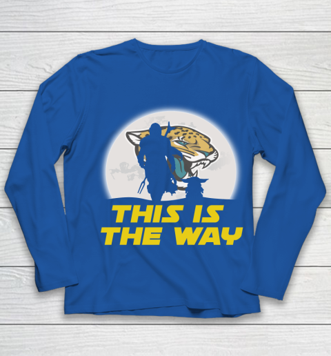 Jacksonville Jaguars NFL Football Star Wars Yoda And Mandalorian This Is The Way Youth Long Sleeve 7