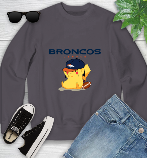 NFL Pikachu Football Sports Denver Broncos Youth Sweatshirt 6