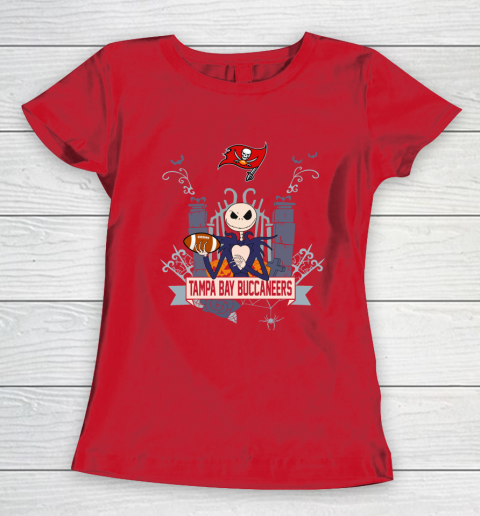 NFL Tampa Bay Buccaneers Football Jack Skellington Halloween Women's T-Shirt 9