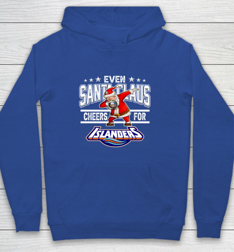 New York Islanders Even Santa Claus Cheers For Christmas NHL Youth Hoodie 6