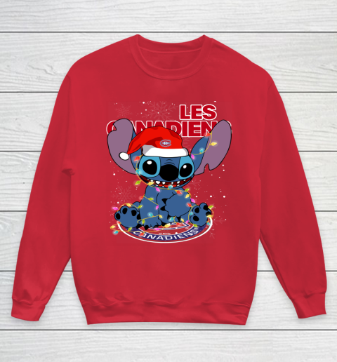 Montreal Canadiens NHL Hockey noel stitch Christmas Youth Sweatshirt 4