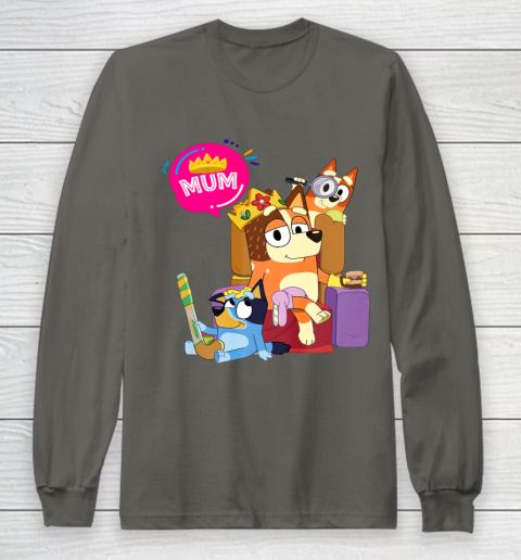 Bluey Mom Dad Funny Queen For Family Lover Long Sleeve T-Shirt 8