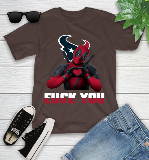 NHL Houston Texans Deadpool Love You Fuck You Football Sports Youth T-Shirt 7