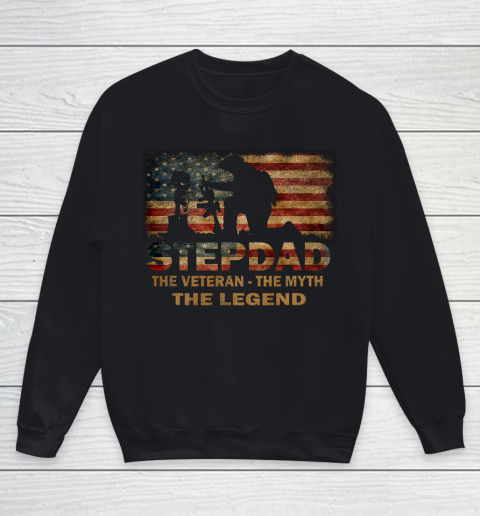 Veteran Shirt Stepdad The Veteran Myth Legend Funny Father s Day Youth Sweatshirt