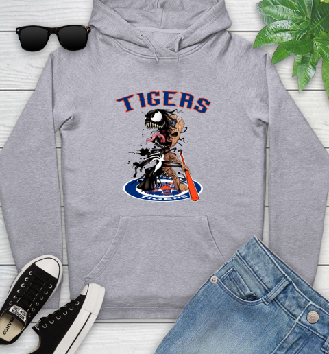 MLB Detroit Tigers Baseball Venom Groot Guardians Of The Galaxy Youth Hoodie 6