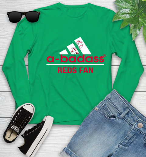 MLB A Badass Cincinnati Reds Fan Adidas Baseball Sports Youth Long Sleeve 7