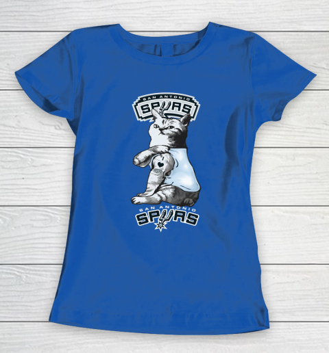 NBA Basketball My Cat Loves San Antonio Spurs Women's T-Shirt 8