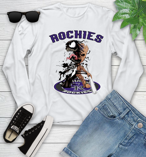 MLB Colorado Rockies Baseball Venom Groot Guardians Of The Galaxy Youth Long Sleeve