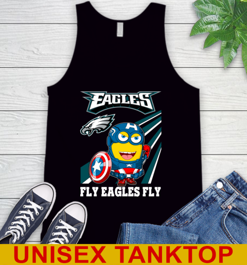 NFL Football Philadelphia Eagles Captain America Marvel Avengers Minion Shirt Tank Top