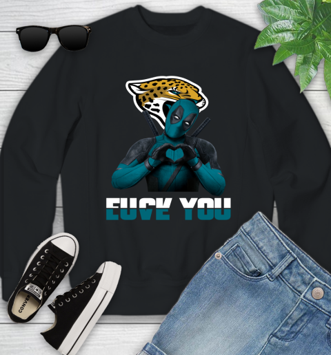 NHL Jacksonville Jaguars Deadpool Love You Fuck You Football Sports Youth Sweatshirt