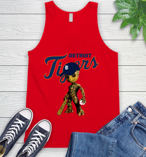 MLB Detroit Tigers Groot Guardians Of The Galaxy Baseball Tank Top 6