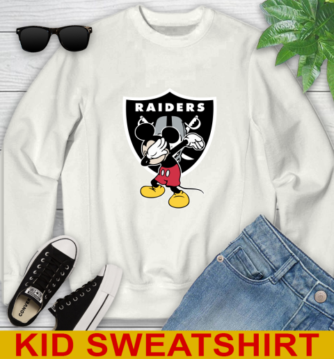 Oakland Raiders NFL Football Dabbing Mickey Disney Sports Youth Sweatshirt