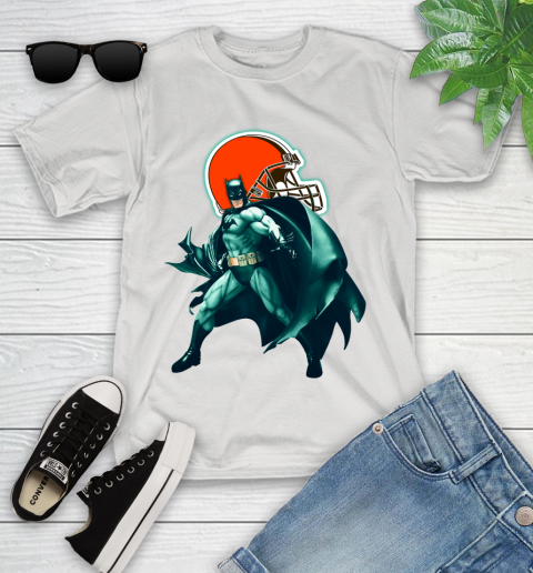 NFL Batman Football Sports Cleveland Browns Youth T-Shirt