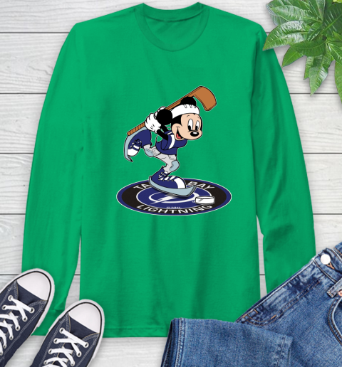 NHL Hockey Tampa Bay Lightning Cheerful Mickey Disney Shirt Long Sleeve T-Shirt 8