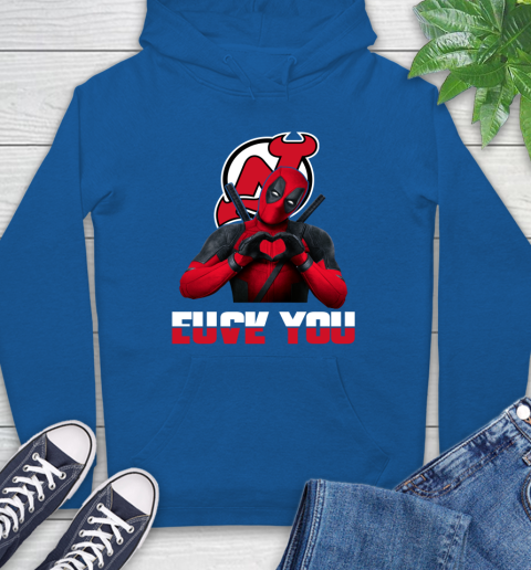 NHL New Jersey Devils Deadpool Love You Fuck You Hockey Sports Hoodie 9