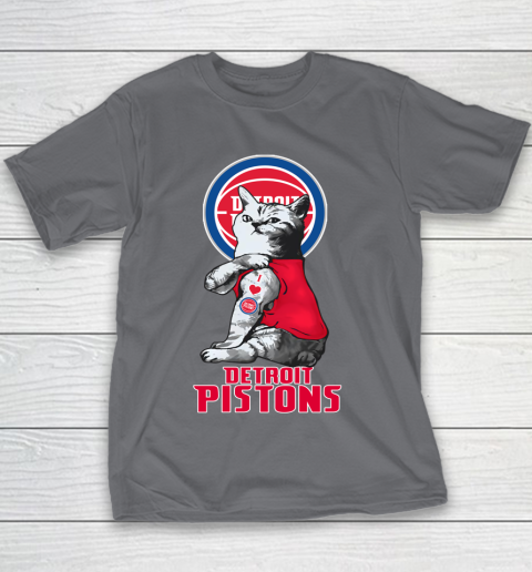 NBA Basketball My Cat Loves Detroit Pistons Youth T-Shirt 5