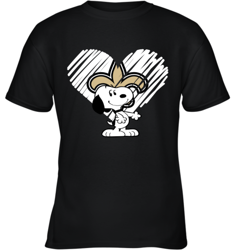 I Love Snoopy New Orleans Saints In My Heart NFL Youth T-Shirt