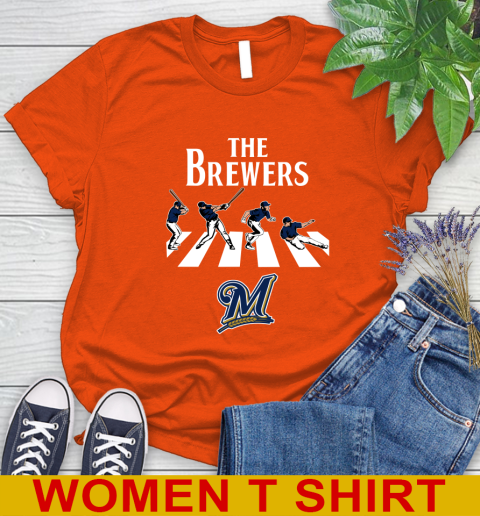 MLB Baseball Milwaukee Brewers The Beatles Rock Band Shirt Women's T-Shirt 3
