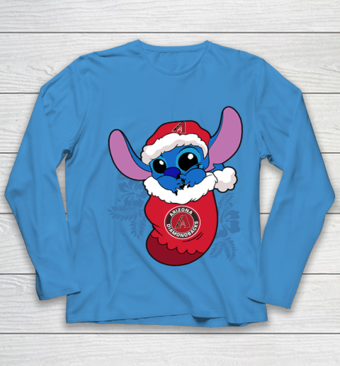 Arizona Diamondbacks Christmas Stitch In The Sock Funny Disney MLB Youth Long Sleeve 7