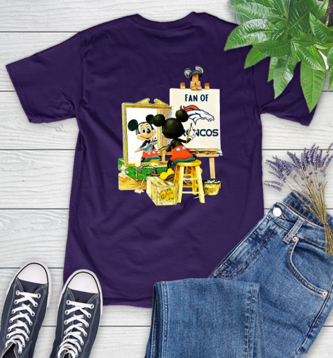 NFL Football Denver Broncos Mickey Drawing Shirt 85