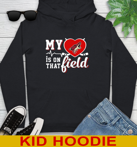 NHL My Heart Is On That Field Hockey Sports Arizona Coyotes Youth Hoodie