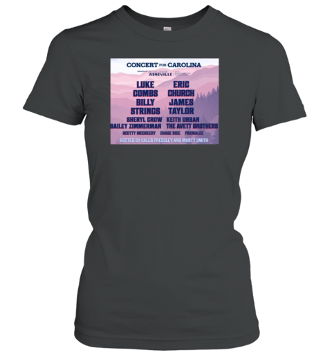 Concert For Carolina Explore Asheville October 26 2024 Bank Of America Stadium Women's T-Shirt