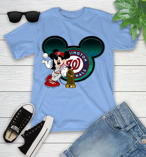 MLB Washington Nationals The Commissioner's Trophy Mickey Mouse Disney Youth T-Shirt 11