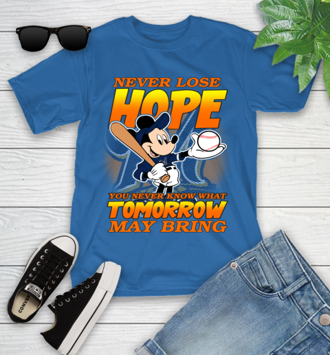 Milwaukee Brewers MLB Baseball Mickey Disney Never Lose Hope Youth T-Shirt 12