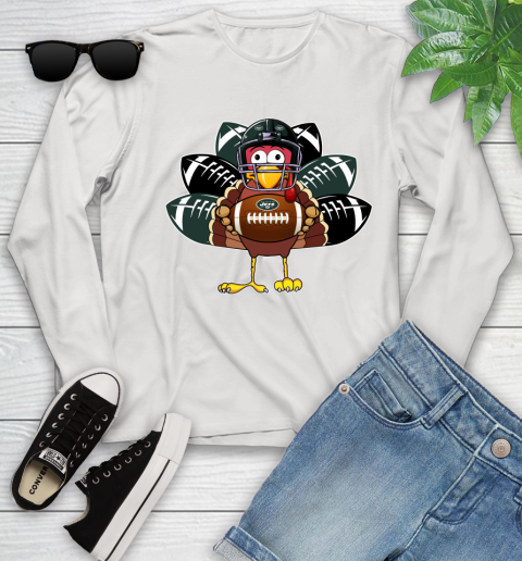 New York Jets Turkey Thanksgiving Day Youth Long Sleeve