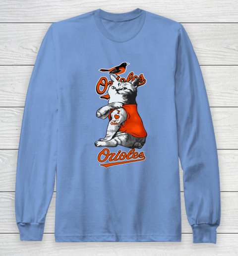 MLB Baseball My Cat Loves Baltimore Orioles Long Sleeve T-Shirt 8