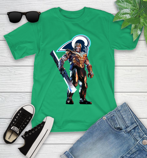 NFL Thanos Gauntlet Avengers Endgame Football Los Angeles Rams Youth T-Shirt 6