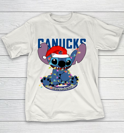 Vancouver Canucks NHL Hockey noel stitch Christmas Youth T-Shirt