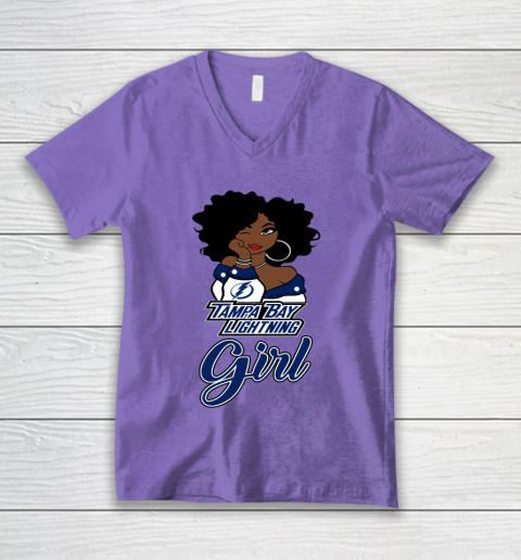 Tampa Bay Lightning Girl NHL V-Neck T-Shirt 9